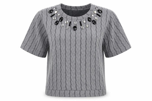 Womens UK Size XS Fransa Grey Basic Blouse