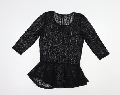 Womens UK Size 8 NEXT Black Basic Blouse