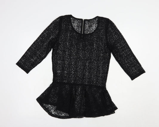 Womens UK Size 8 NEXT Black Basic Blouse
