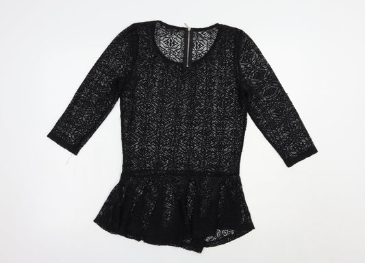 Womens UK Size 8 NEXT Black Basic Blouse
