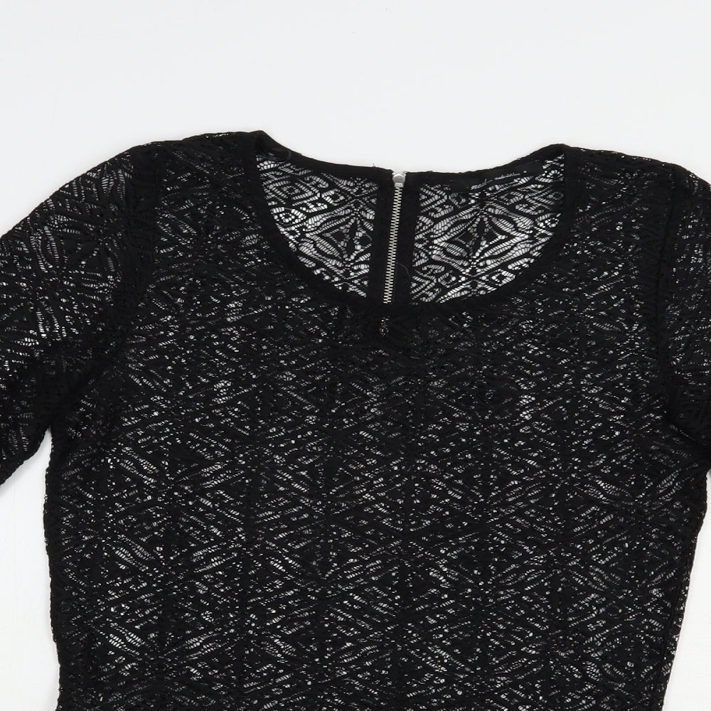 Womens UK Size 8 NEXT Black Basic Blouse