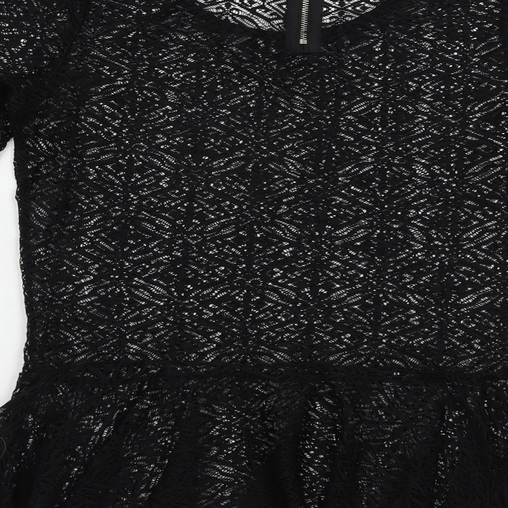 Womens UK Size 8 NEXT Black Basic Blouse