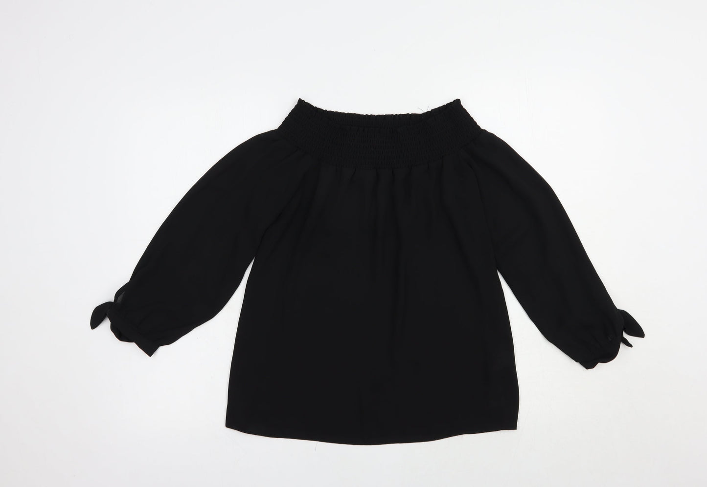 Womens UK Size 10 Dorothy Perkins Black Basic Blouse
