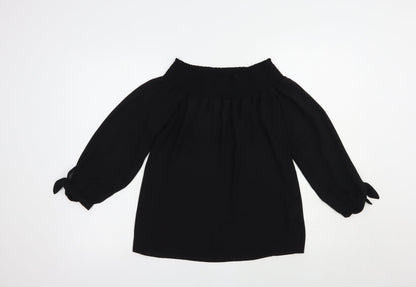 Womens UK Size 10 Dorothy Perkins Black Basic Blouse
