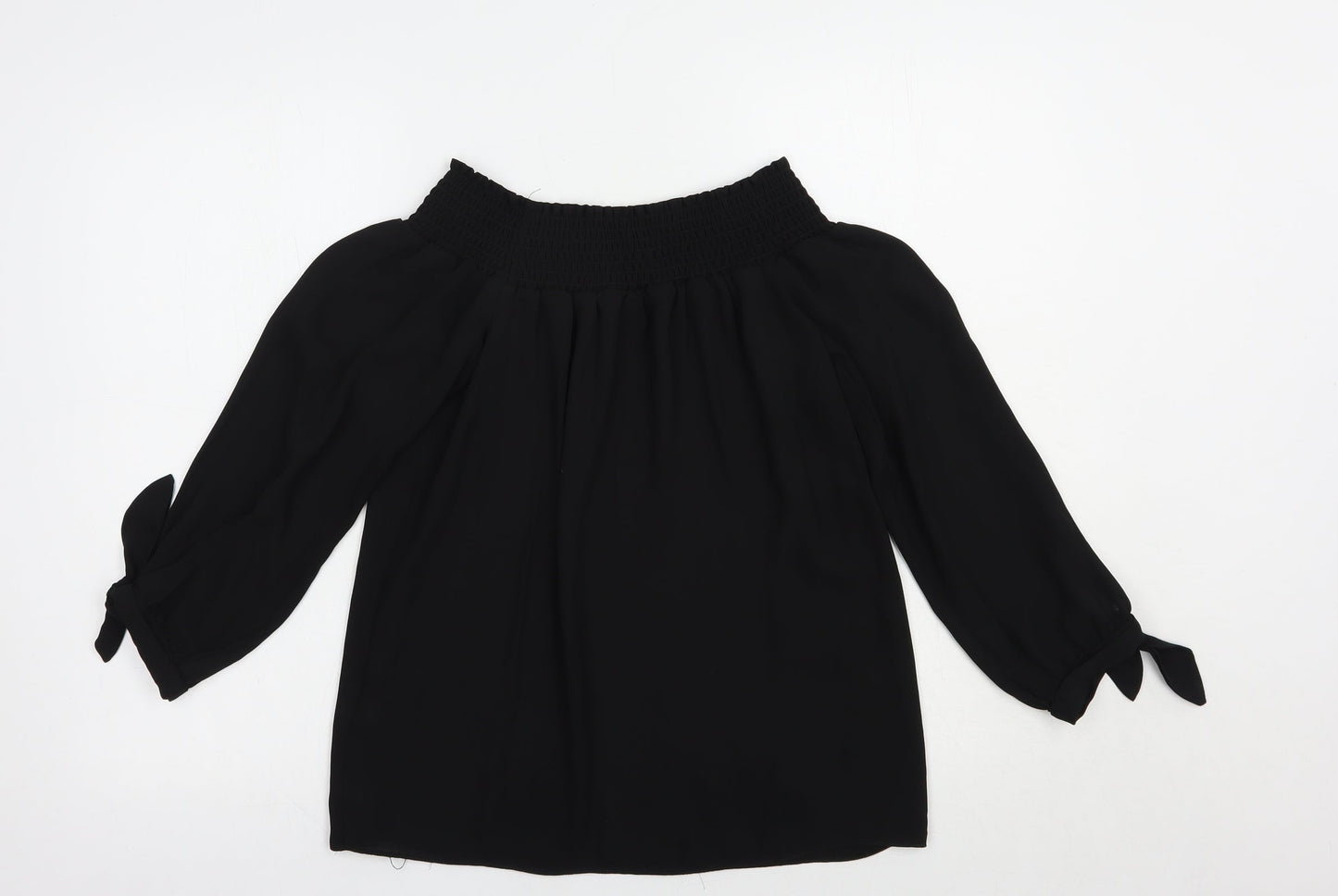 Womens UK Size 10 Dorothy Perkins Black Basic Blouse