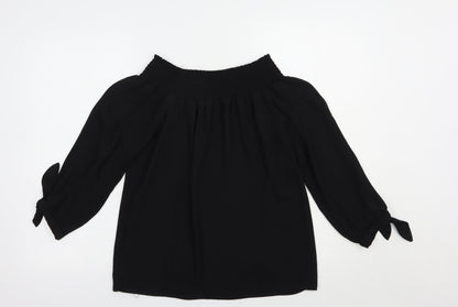 Womens UK Size 10 Dorothy Perkins Black Basic Blouse