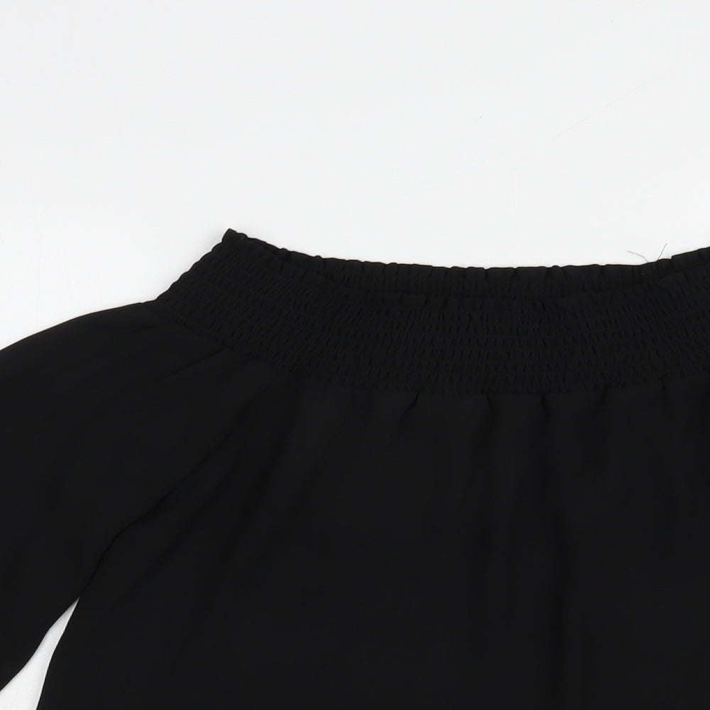Womens UK Size 10 Dorothy Perkins Black Basic Blouse