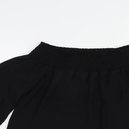 Womens UK Size 10 Dorothy Perkins Black Basic Blouse