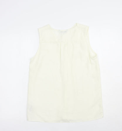 Womens UK Size 10 NEXT Ivory Basic Blouse