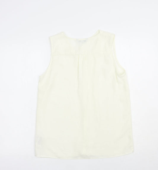 Womens UK Size 10 NEXT Ivory Basic Blouse