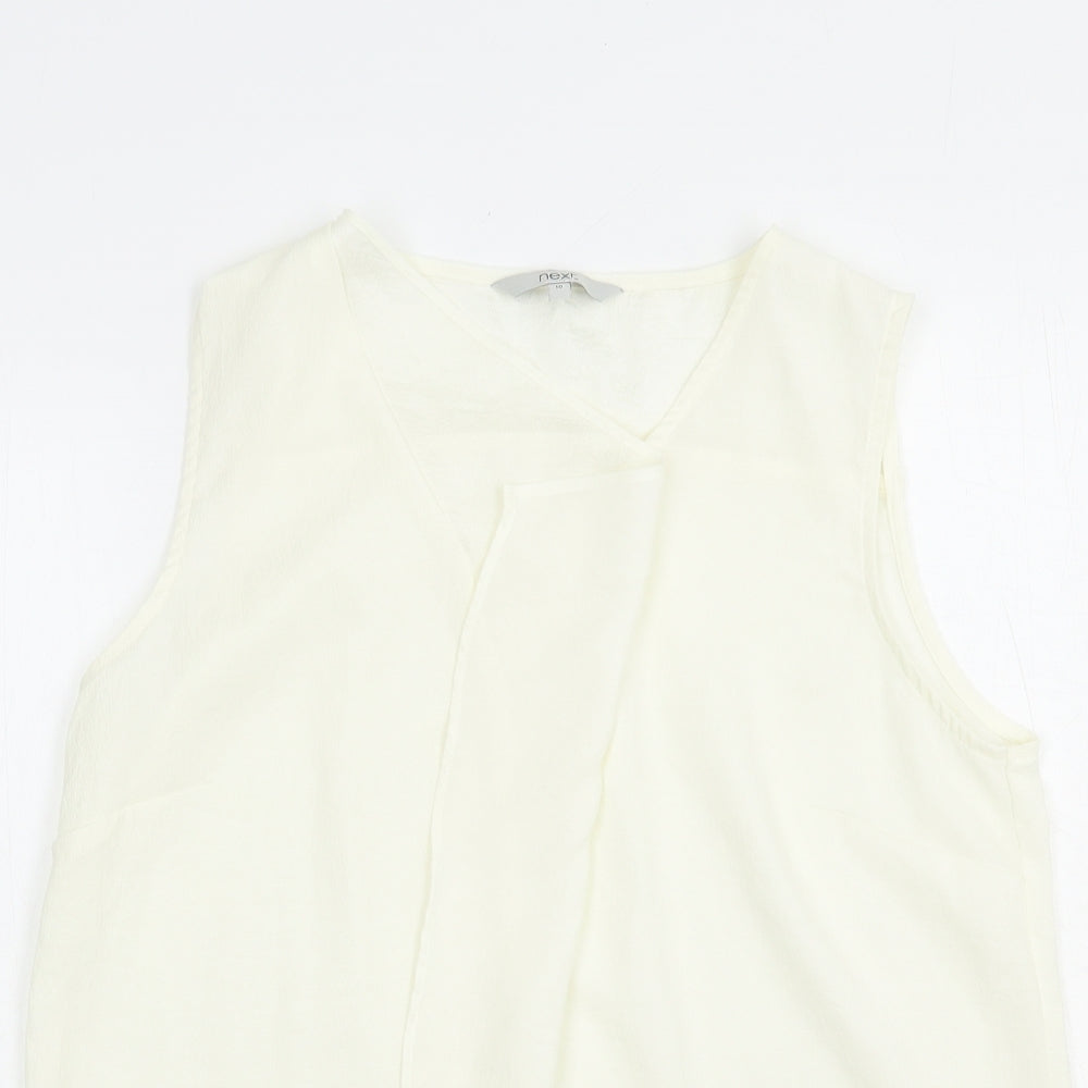 Womens UK Size 10 NEXT Ivory Basic Blouse