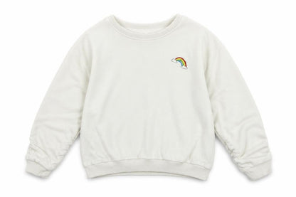 NEXT Girls White  Cotton Pullover Sweatshirt Size 12 Years  Pullover - Rainbow