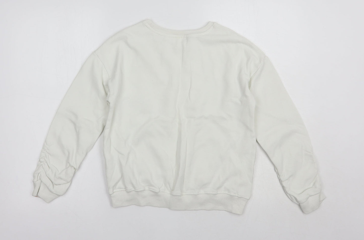 NEXT Girls White  Cotton Pullover Sweatshirt Size 12 Years  Pullover - Rainbow