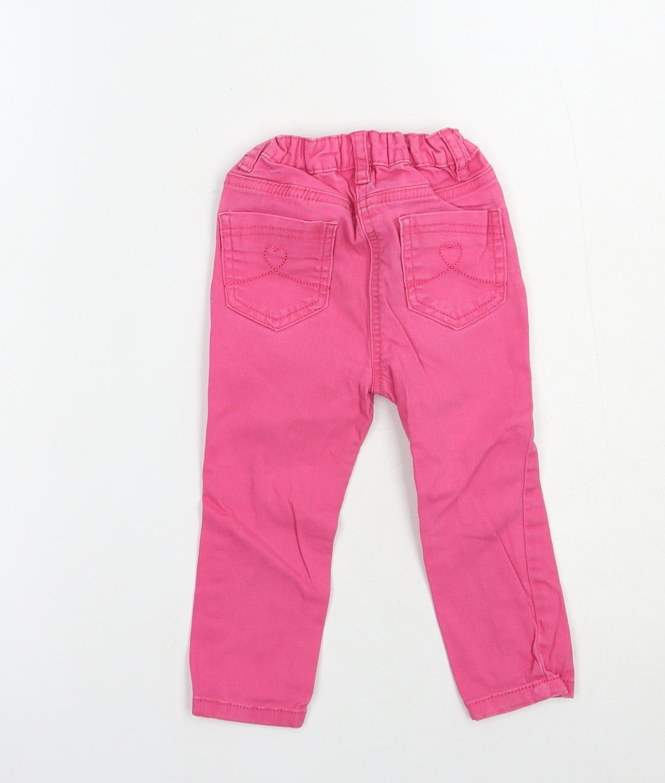 Denim Co. Baby Pink  Cotton Jogger Jeans Size 18-24 Months  Snap