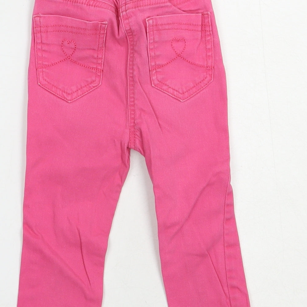 Denim Co. Baby Pink  Cotton Jogger Jeans Size 18-24 Months  Snap