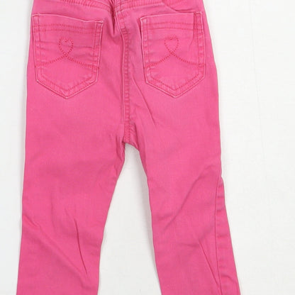 Denim Co. Baby Pink  Cotton Jogger Jeans Size 18-24 Months  Snap