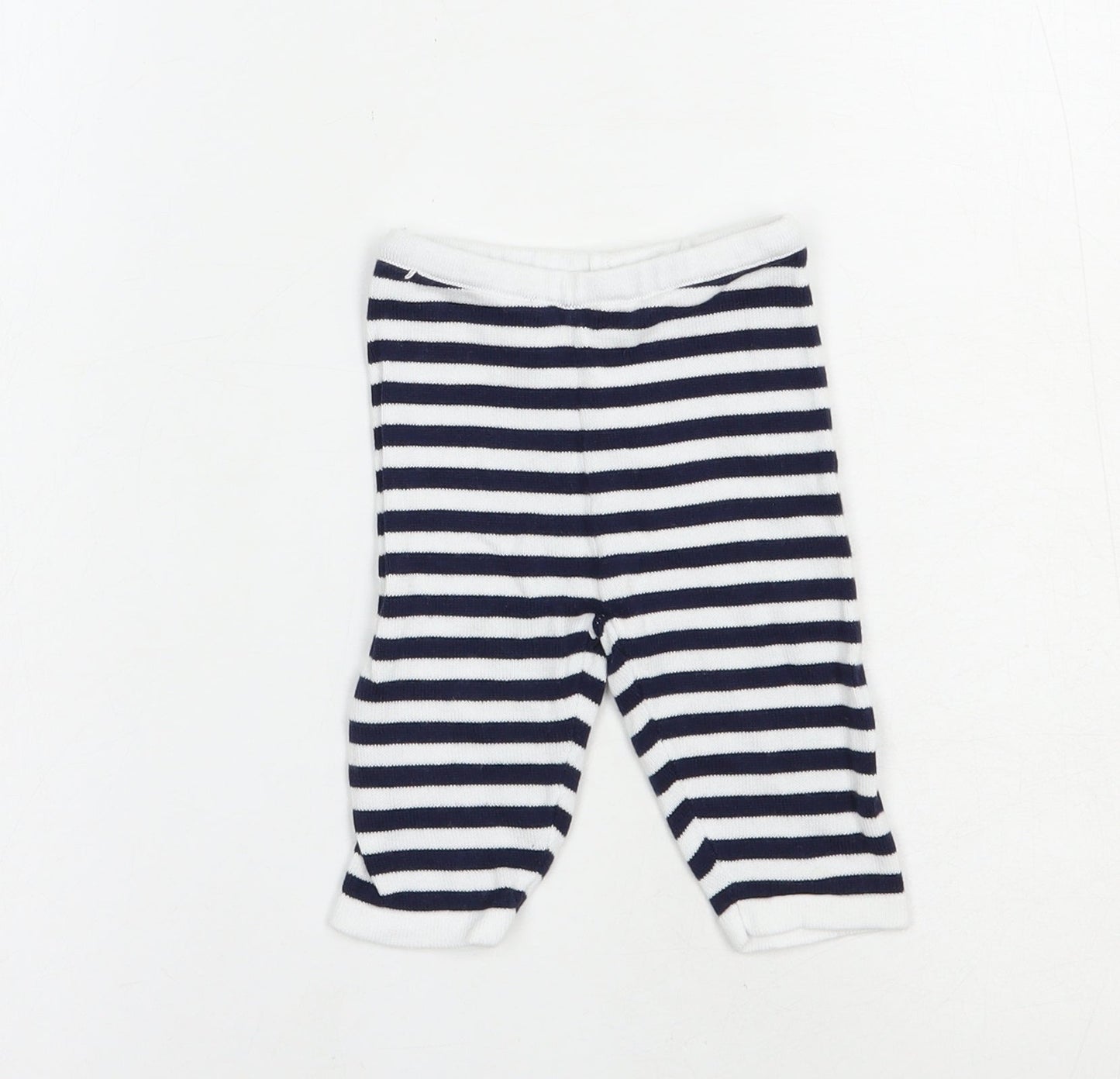 Preworn Baby Blue Striped Cotton Jogger Trousers Size 3-6 Months