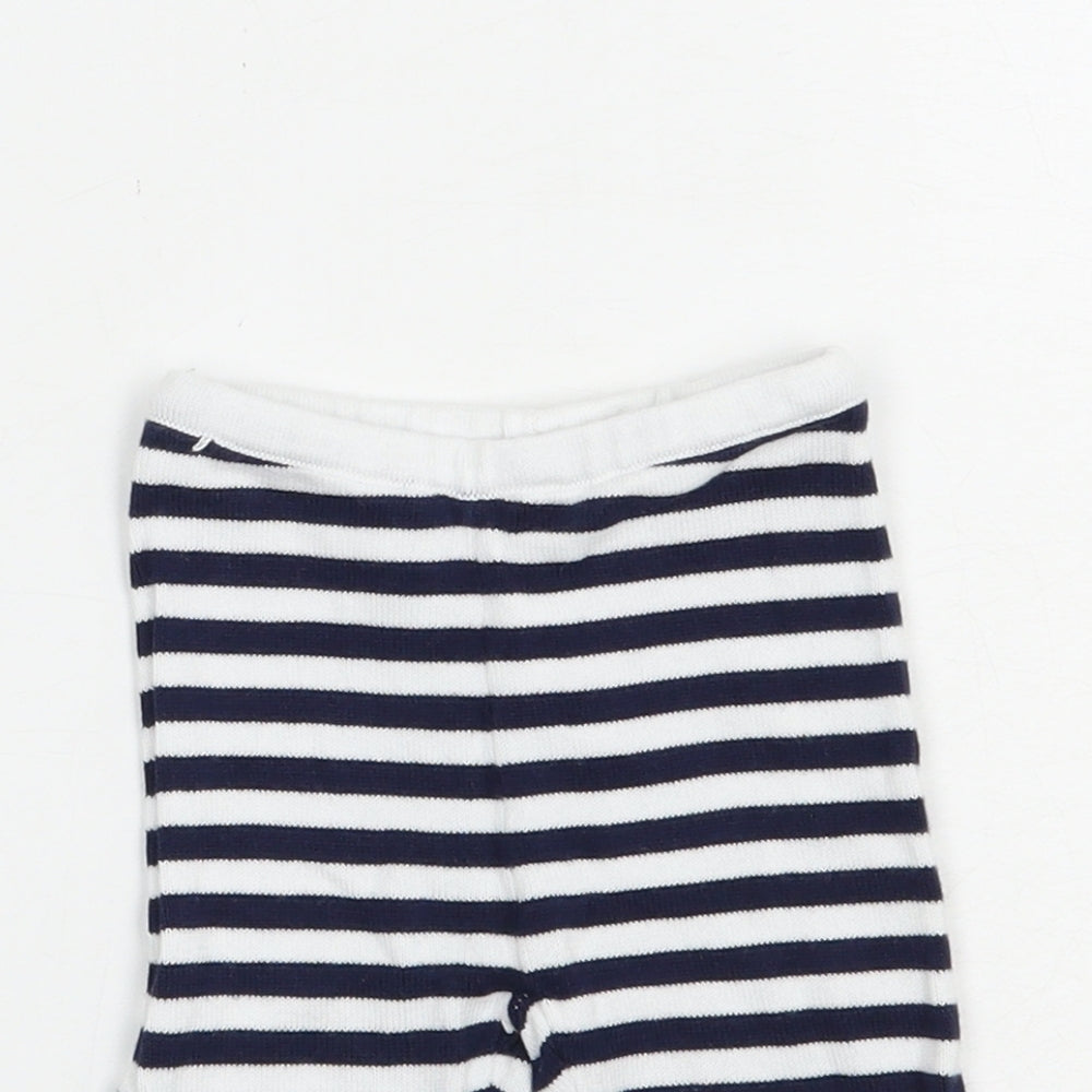 Preworn Baby Blue Striped Cotton Jogger Trousers Size 3-6 Months