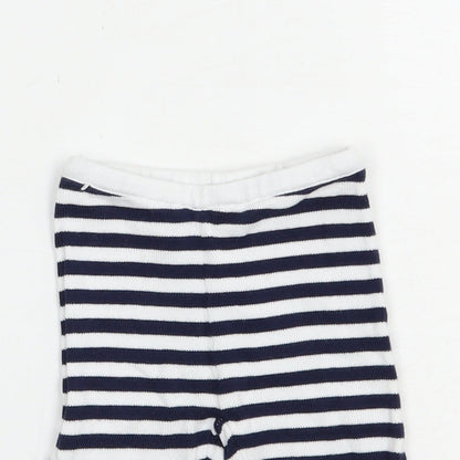 Preworn Baby Blue Striped Cotton Jogger Trousers Size 3-6 Months