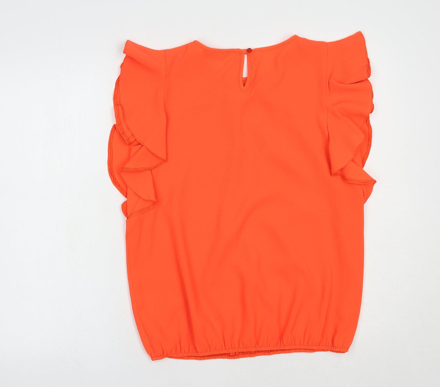 F&F Womens Orange  Polyester Basic Blouse Size 10 Round Neck