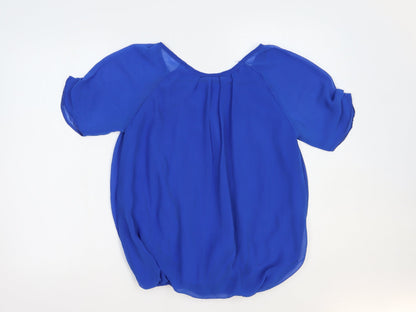 Womens UK Size S Wallis Blue Basic Blouse