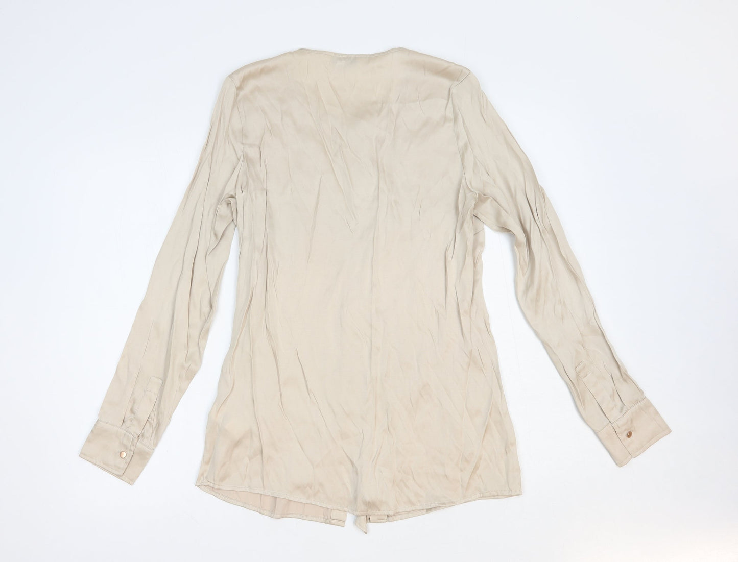 Womens UK Size 10 NEXT Beige Basic Button-Up