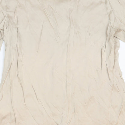 Womens UK Size 10 NEXT Beige Basic Button-Up
