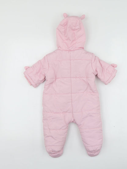 Love by Place Girls Pink  Polyester Babygrow One-Piece Size 3-6 Months