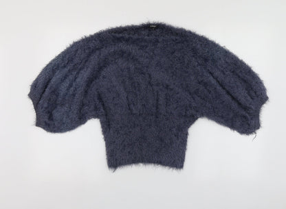 Izabel Womens Blue Round Neck  Acrylic Pullover Jumper Size M