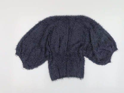 Izabel Womens Blue Round Neck  Acrylic Pullover Jumper Size M