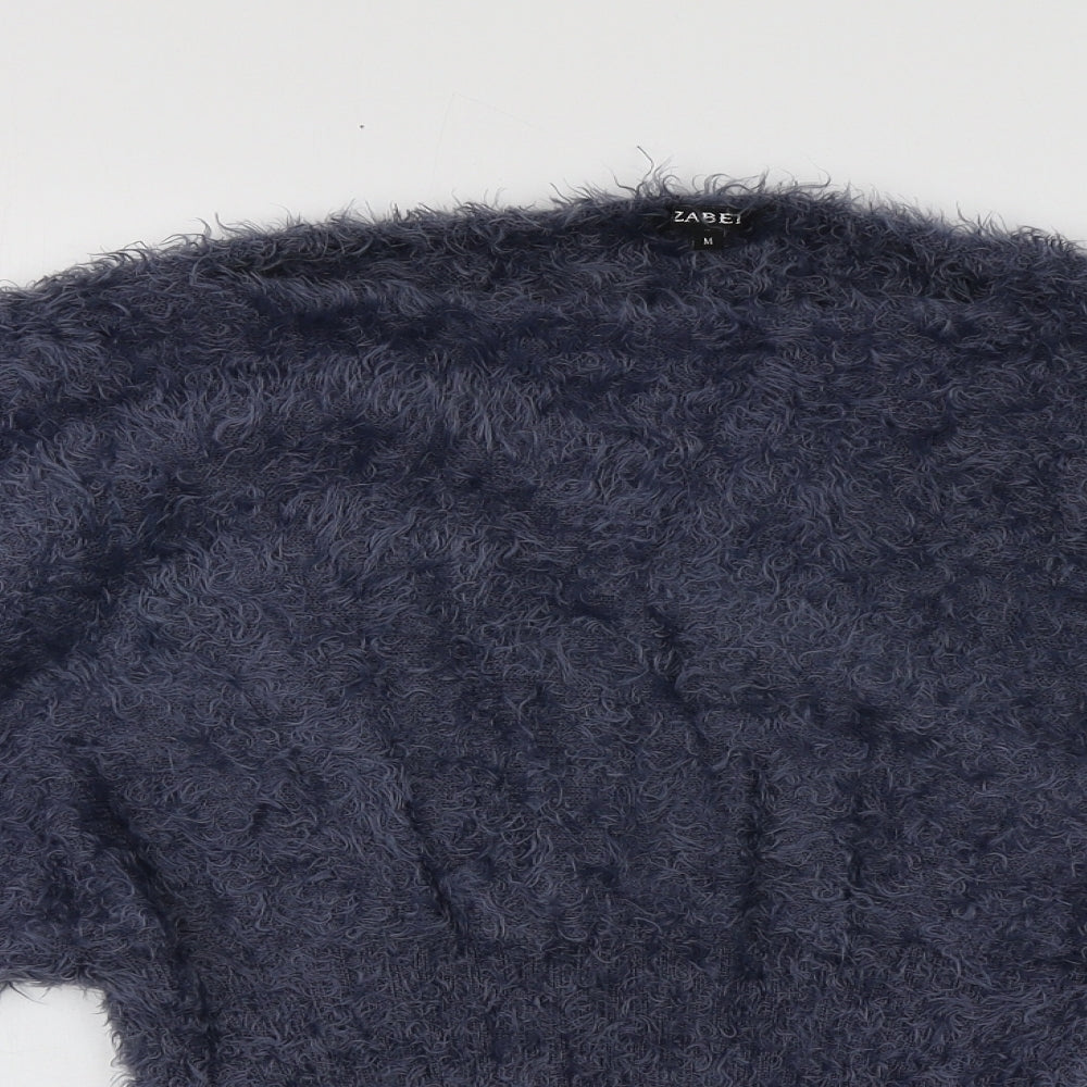 Izabel Womens Blue Round Neck  Acrylic Pullover Jumper Size M