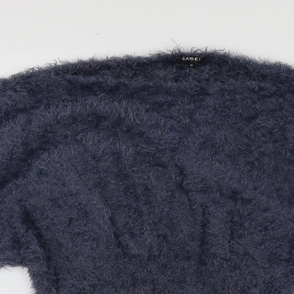 Izabel Womens Blue Round Neck  Acrylic Pullover Jumper Size M