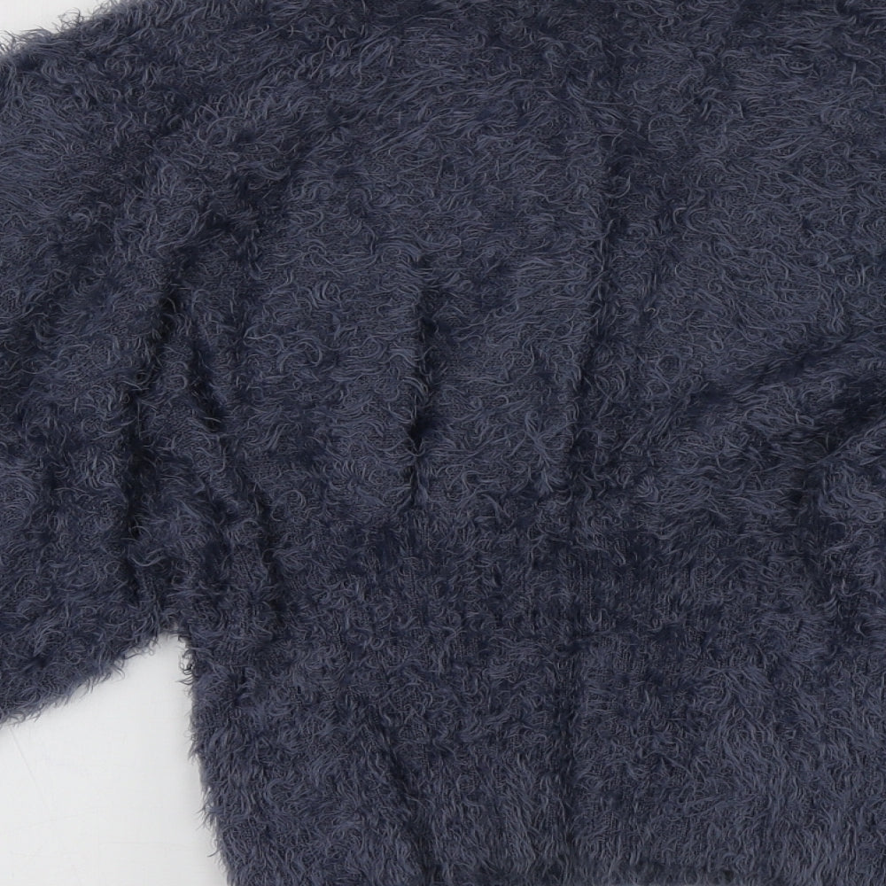 Izabel Womens Blue Round Neck  Acrylic Pullover Jumper Size M