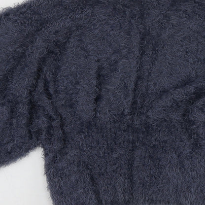 Izabel Womens Blue Round Neck  Acrylic Pullover Jumper Size M