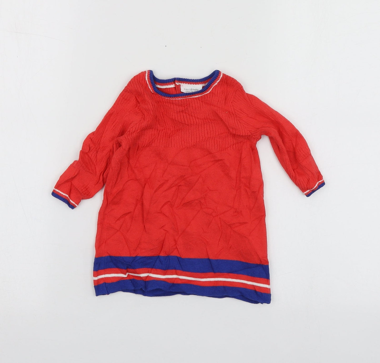 NEXT Girls Red  Cotton Pullover Jumper Size 3-6 Months
