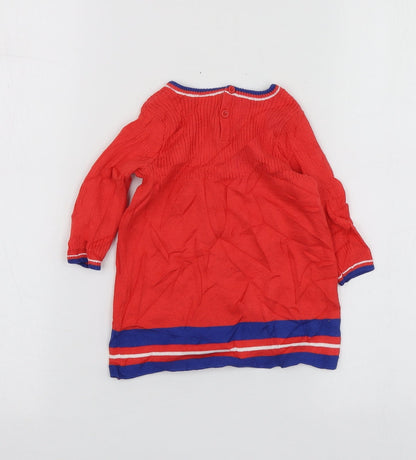 NEXT Girls Red  Cotton Pullover Jumper Size 3-6 Months