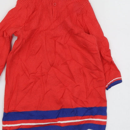 NEXT Girls Red  Cotton Pullover Jumper Size 3-6 Months