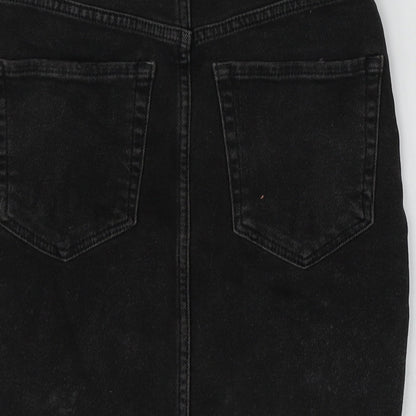 Pull&Bear Womens Grey  Cotton Mini Skirt Size S