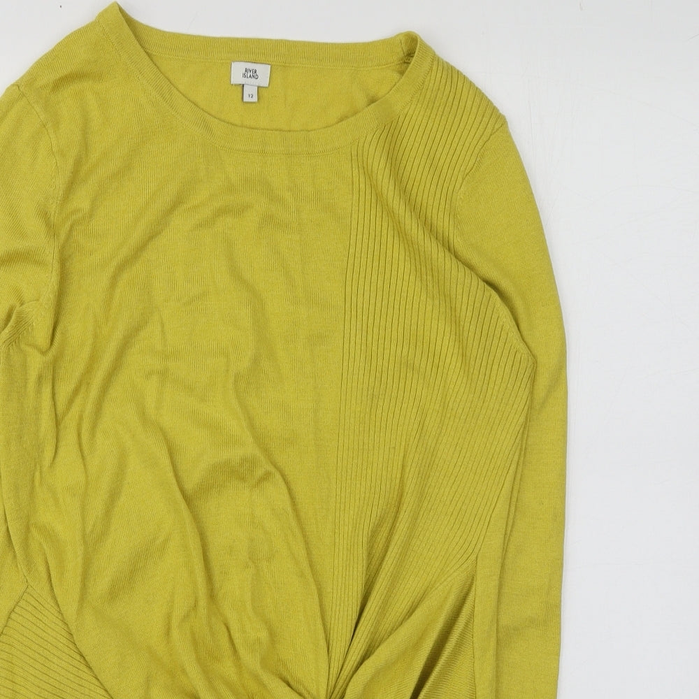 Womens UK Size 12 River Island Yellow Pullover Jumper