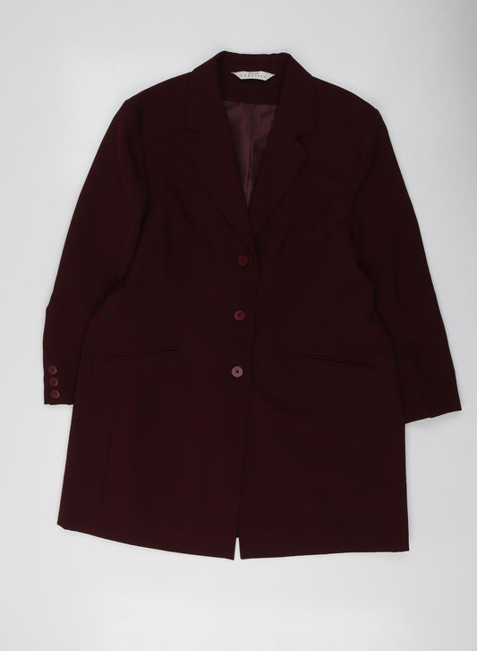 Classics Womens Purple  Polyester Jacket Suit Jacket Size 18