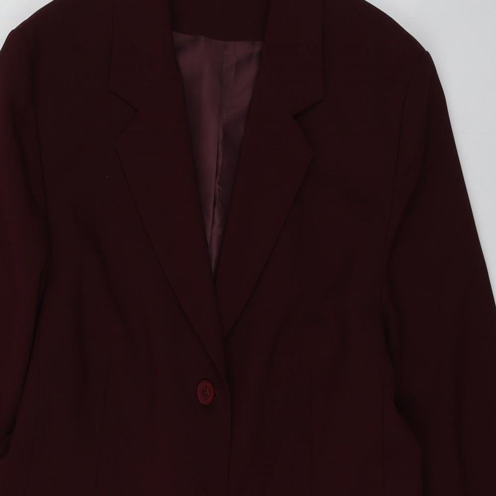 Classics Womens Purple  Polyester Jacket Suit Jacket Size 18