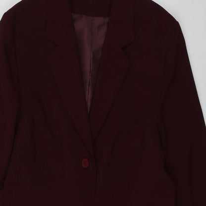 Classics Womens Purple  Polyester Jacket Suit Jacket Size 18