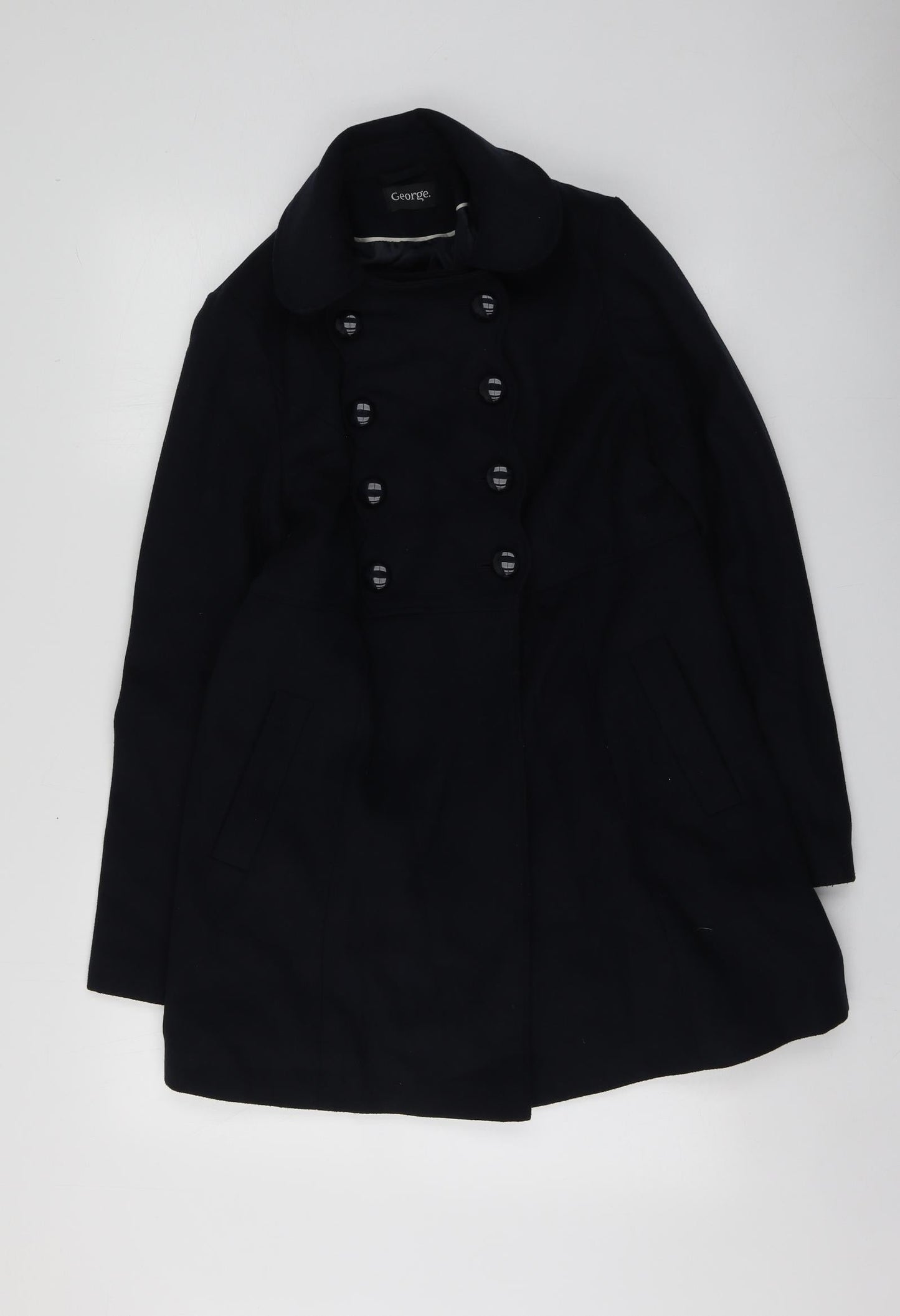 George Womens Blue   Overcoat Coat Size 10