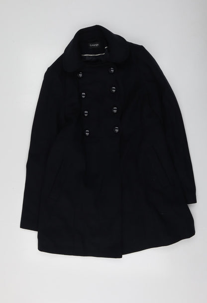 George Womens Blue   Overcoat Coat Size 10