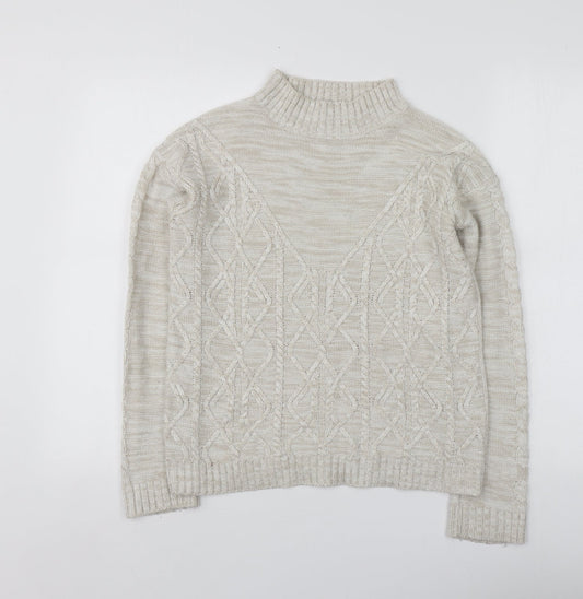 Womens UK Size S Papaya Beige Pullover Jumper