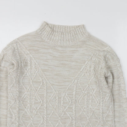 Womens UK Size S Papaya Beige Pullover Jumper