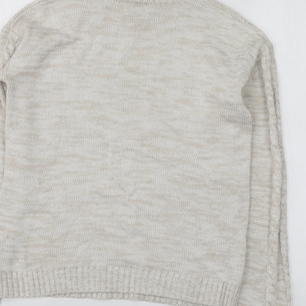 Womens UK Size S Papaya Beige Pullover Jumper