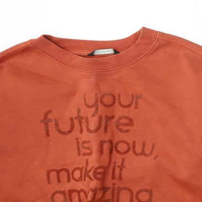 George Girls Orange  Cotton Pullover Hoodie Size 10 Years