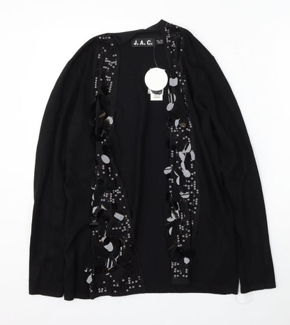 JAC Womens Black V-Neck  Rayon Cardigan Jumper Size 12