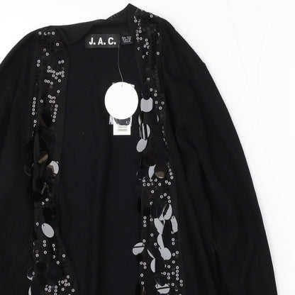 JAC Womens Black V-Neck  Rayon Cardigan Jumper Size 12